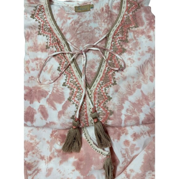 LARGE Skemo Marrakech Blush Boho Tie Dye Maxi Kaftan Dress Jaiper Harem Pant Set - Picture 4 of 12